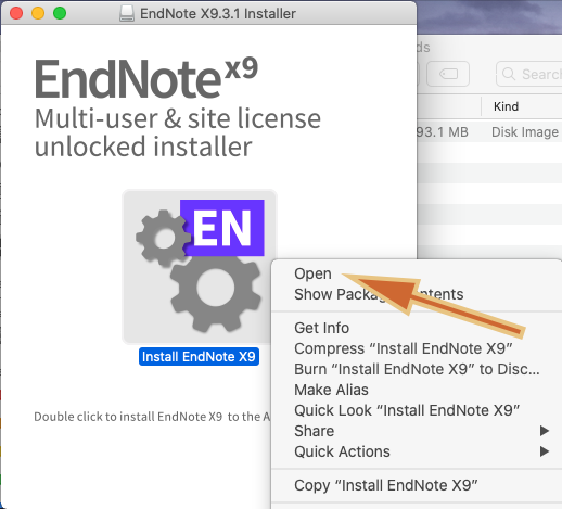 Downloading, Installing and Activating Endnote X9.3.1 on Macintosh 